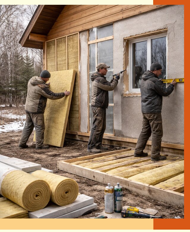 Утепление дачного дома в Александрове от 5088 руб/м2 — недорого | ТепломастерЛкн