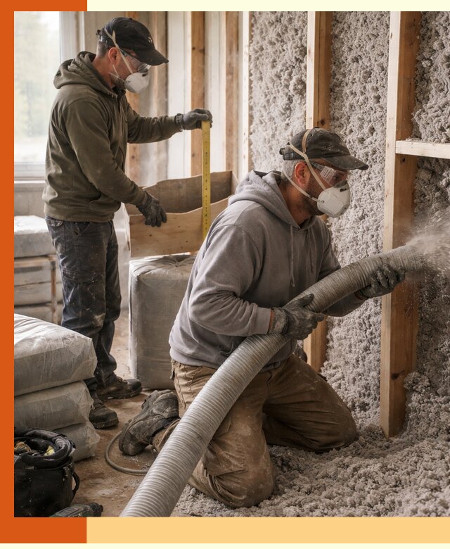 Утепление таунхауса эковатой в Александрове для максимально теплых стен