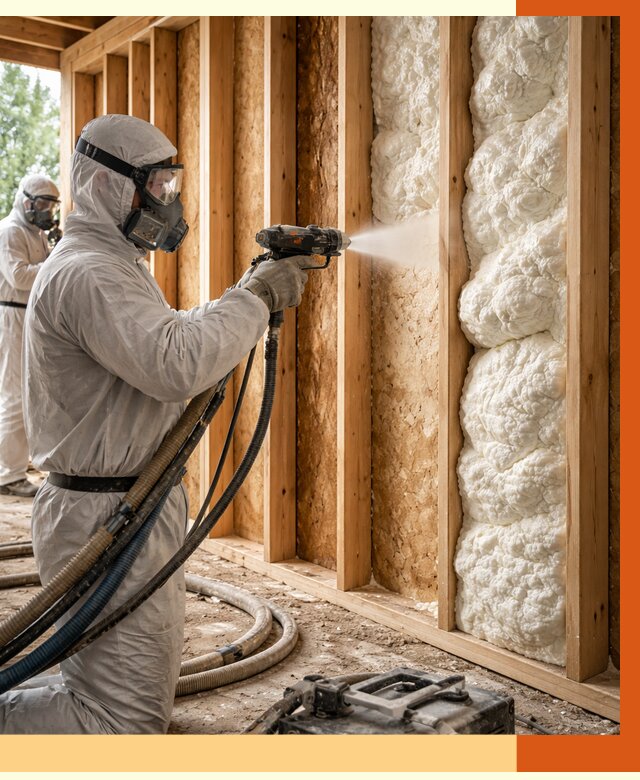 Утепление каркасного дома ППУ в Александрове от 2999 руб./м2 — работа под ключ | ТепломастерЛкн