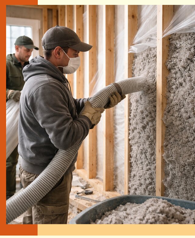 Утепление каркасного дома эковатой в Александрове — качественно и надолго