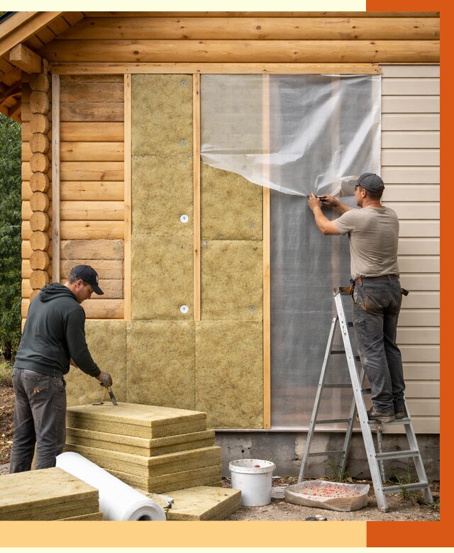 Утепление дома из бруса в Александрове от 4017 руб./м2 — работы под ключ | ТепломастерЛкн