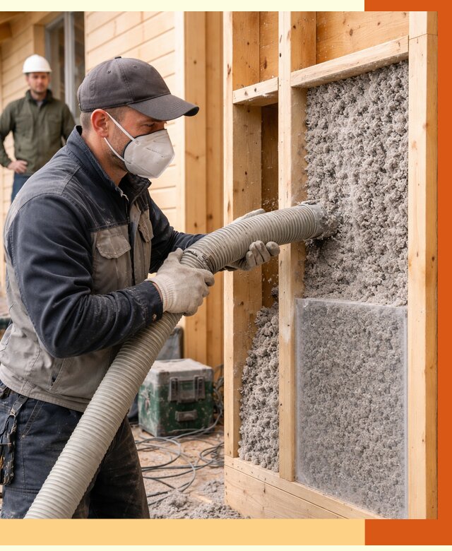 Утепление дома из бруса эковатой в Александрове от 1982 руб/м2 | ТепломастерЛкн