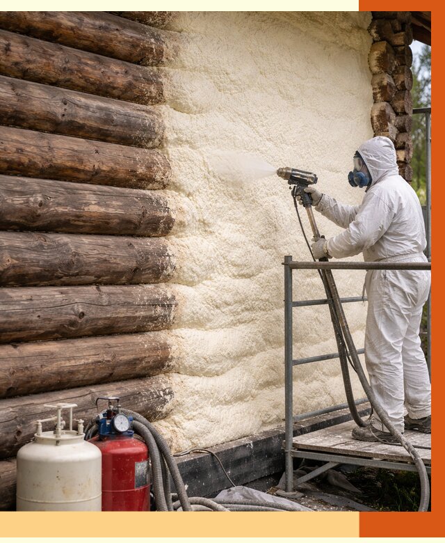 Утепление бревенчатого дома ППУ в Александрове под ключ от 6694 руб. | ТепломастерЛкн