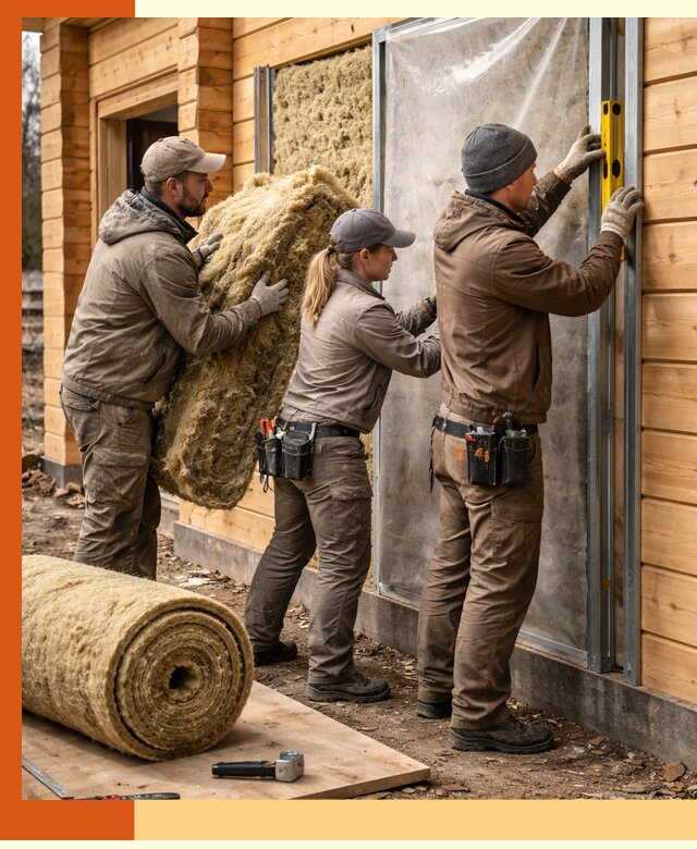 Утепление дома из двойного бруса в Александрове качественно и надёжно