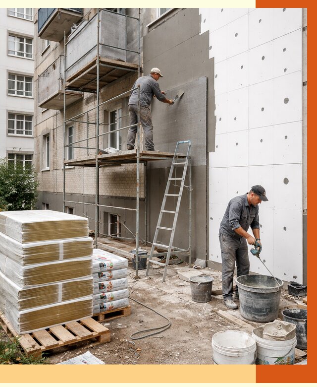 Утепление квартиры снаружи в Александрове от 6587 руб/м2 под ключ | ТепломастерЛкн