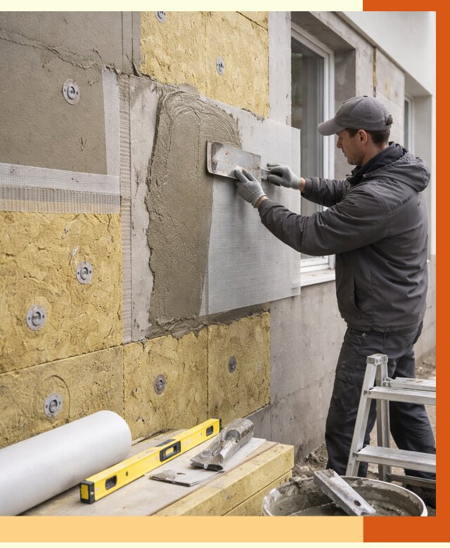 Утепление фасада под штукатурку в Александрове от 4499 руб/м2 — монтаж пенопластом и минватой | ТепломастерЛкн