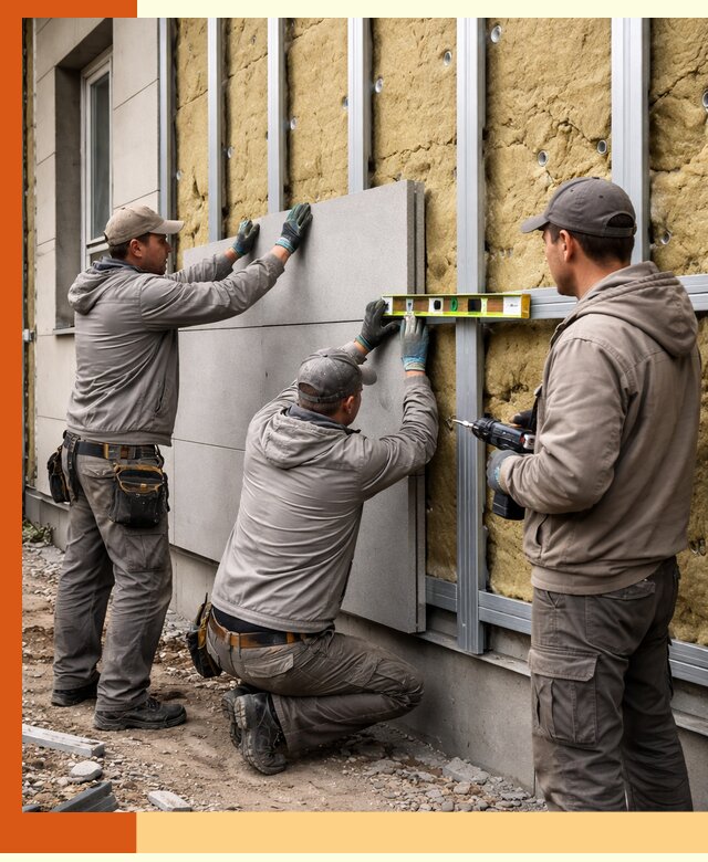 Утепление вентилируемого фасада под ключ в Александрове