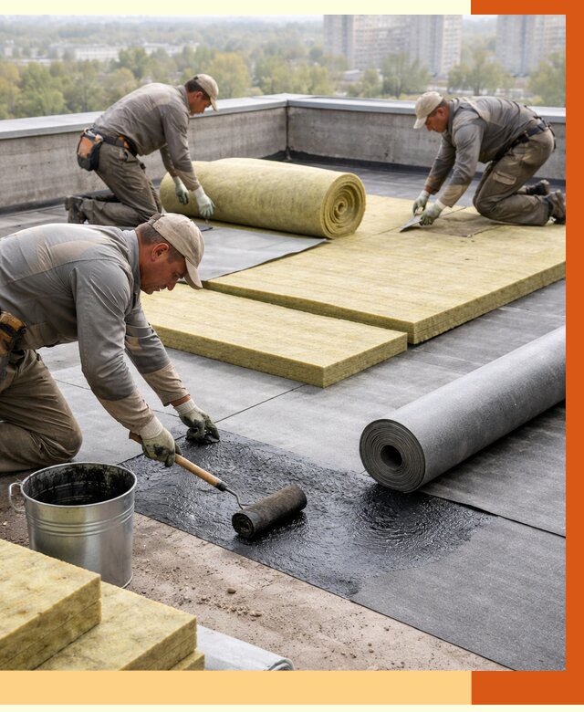 Утепление плоской крыши в Александрове от 7712 руб./м2 под ключ | ТепломастерЛкн