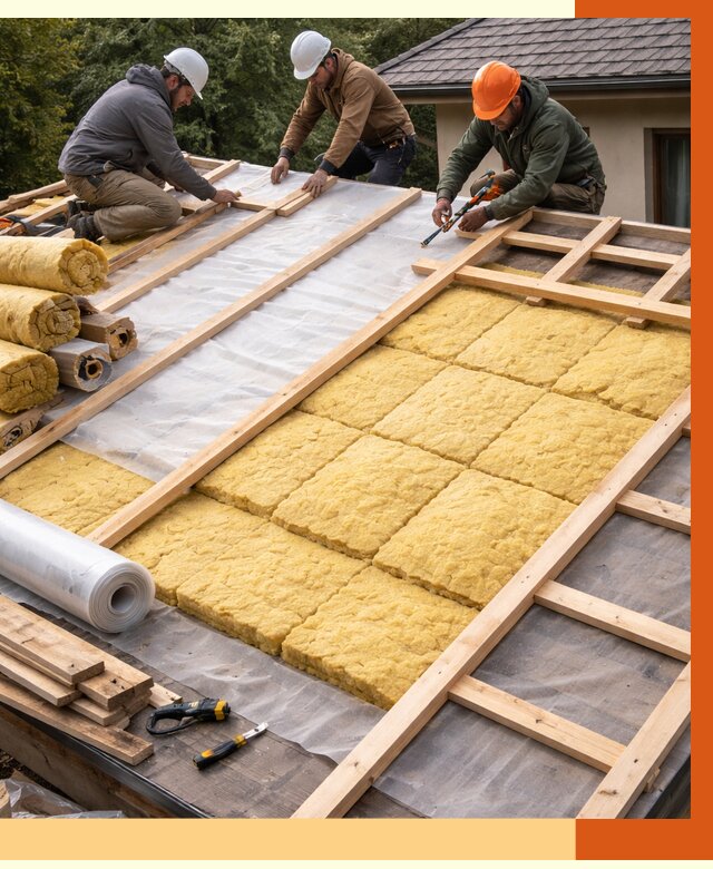 Утепление скатной крыши в Александрове от 1339 руб./м2 под ключ | ТепломастерЛкн