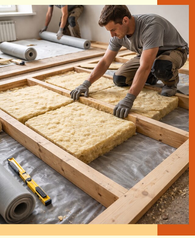 Утепление деревянного пола в Александрове от 1607 руб./м2 под ключ | ТепломастерЛкн