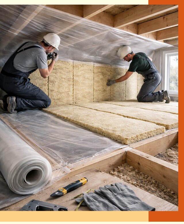 Утепление перекрытий в Александрове от 3053 руб/м2 — утепление межэтажных и чердачных | ТепломастерЛкн