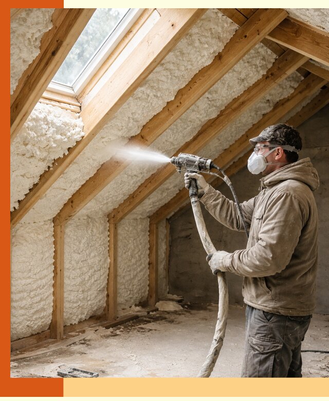 Утепление мансарды ППУ в Александрове быстро и надежно