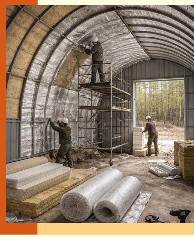 Утепление арочного ангара под ключ в Александрове