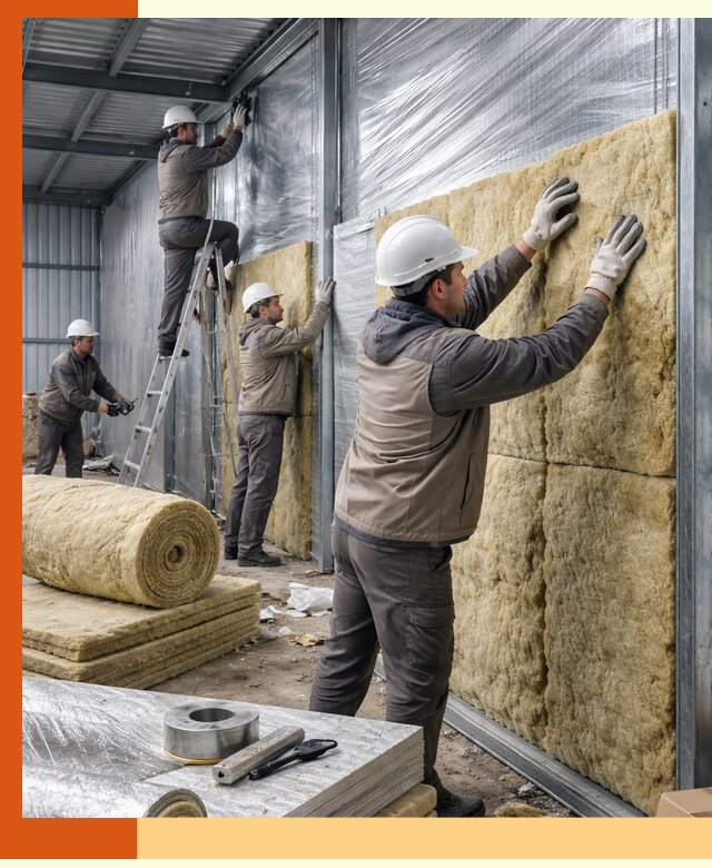 Утепление металлического склада в Александрове: теплоизоляция и герметизация