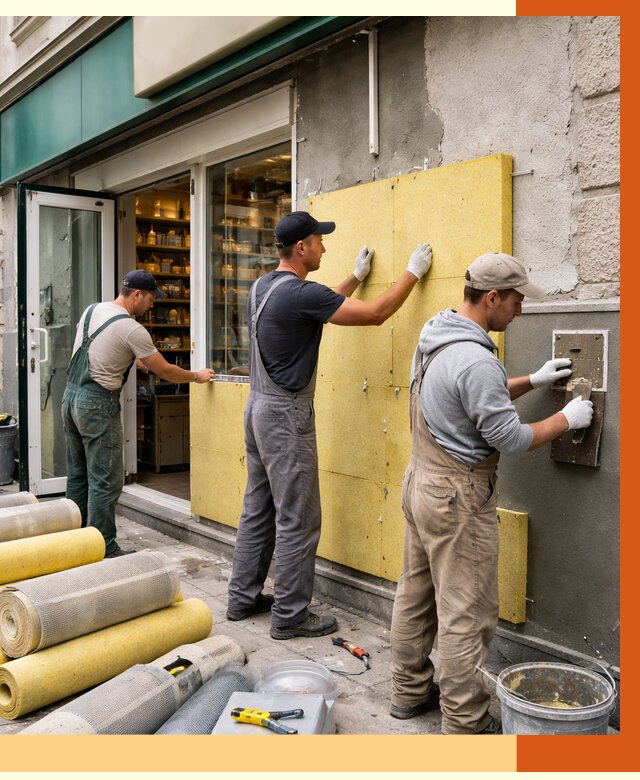 Утепление магазина в Александрове от 4820 руб/м2 — цена, стены и снаружи | ТепломастерЛкн