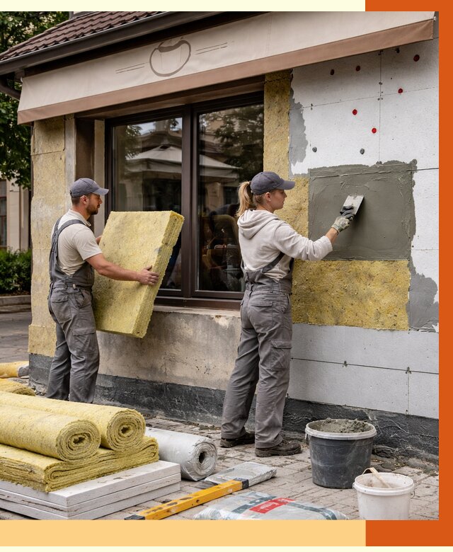 Утепление кафе в Александрове от 4499 руб/м2 — комплексно под ключ | ТепломастерЛкн