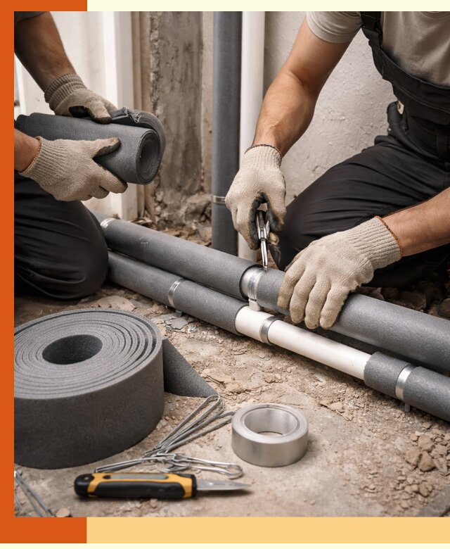 Утепление труб водоснабжения в Александрове — монтаж и защита сети