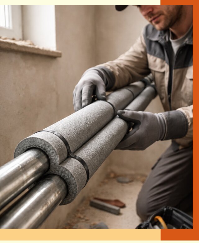 Утепление труб отопления в Александрове от 3053 руб. за м² — услуги под ключ | ТепломастерЛкн