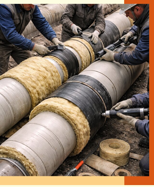 Утепление трубопровода в Александрове под ключ от 1982 руб. — надежно и выгодно | ТепломастерЛкн