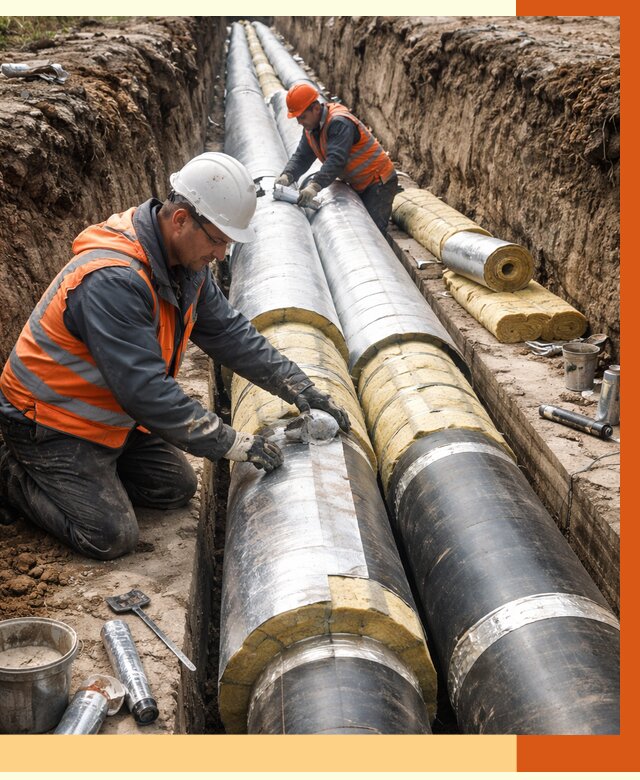 Утепление теплотрассы в Александрове от 4820 руб./м2 — ппу и комплексная изоляция | ТепломастерЛкн