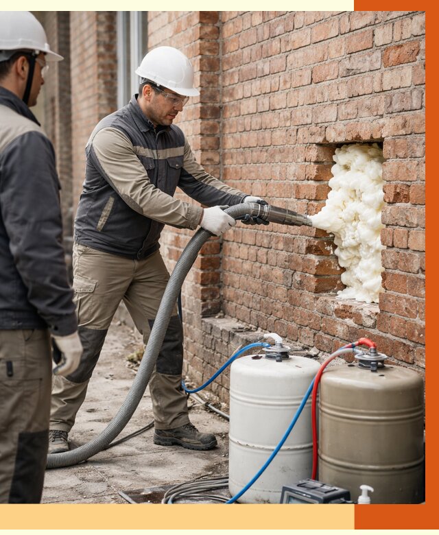 Заливка ППУ в пустоты кирпичной стены в Александрове от 2946 руб. | ТепломастерЛкн