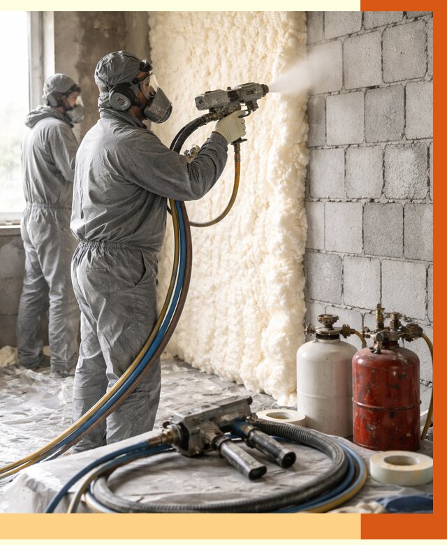 Утепление блочной стены ППУ в Александрове от 4552 руб./м² — ТепломастерЛкн