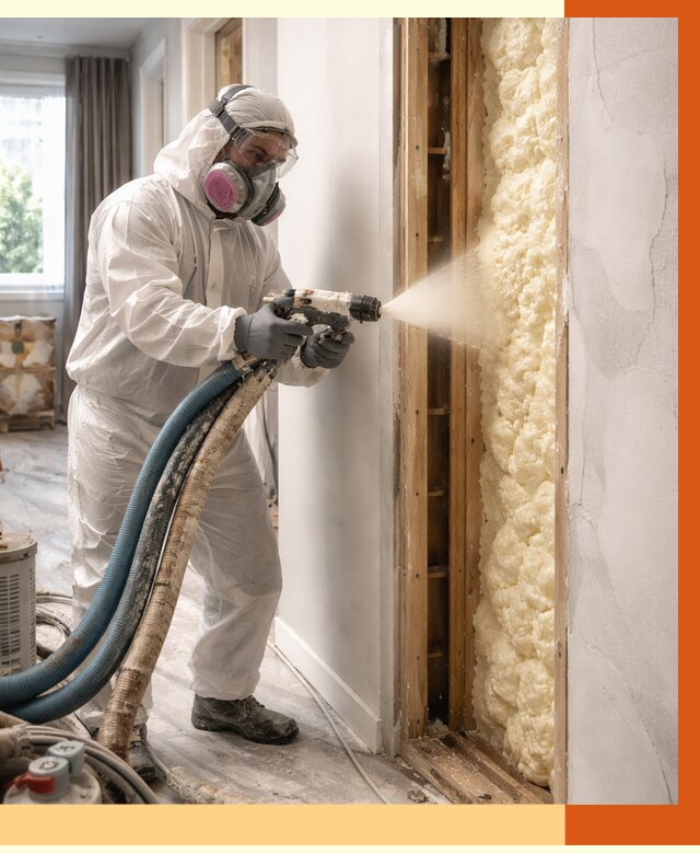 Межстеновое утепление ППУ в Александрове от 2946 руб/м2 — межстенное утепление под ключ | ТепломастерЛкн