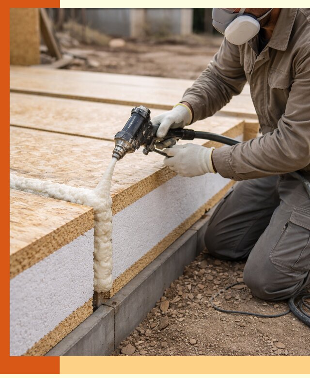 Утепление СИП-панелей пенополиуретаном (ППУ) в Александрове