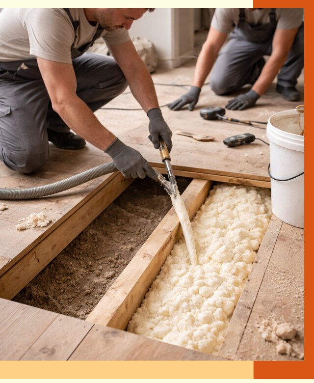 Заполнение пустот пола в Александрове от 2892 руб. — утепление пустот пола под ключ | ТепломастерЛкн