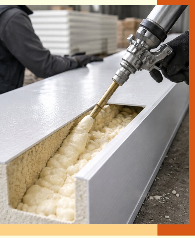 Заполнение пустот холодильных панелей в Александрове от 8033 руб. | ТепломастерЛкн