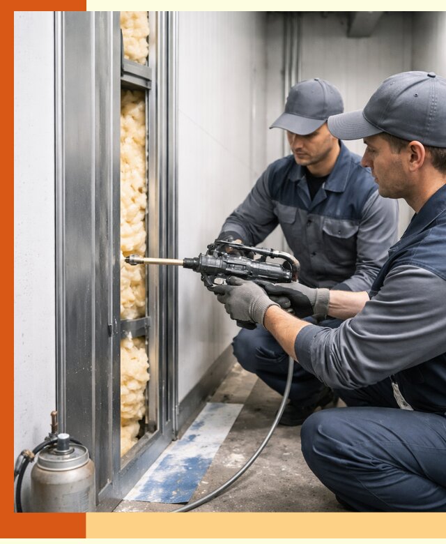 Заполнение пустот холодильных панелей в Александрове специализированной пеной