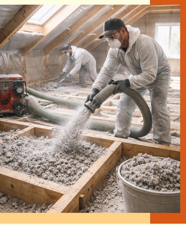 Утепление эковатой в Александрове от 3160 руб./м2 — монтаж и задувка | ТепломастерЛкн