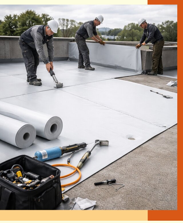 Гидроизоляция мембранной кровли в Александрове от 8033 руб./м² — профессионально | ТепломастерЛкн