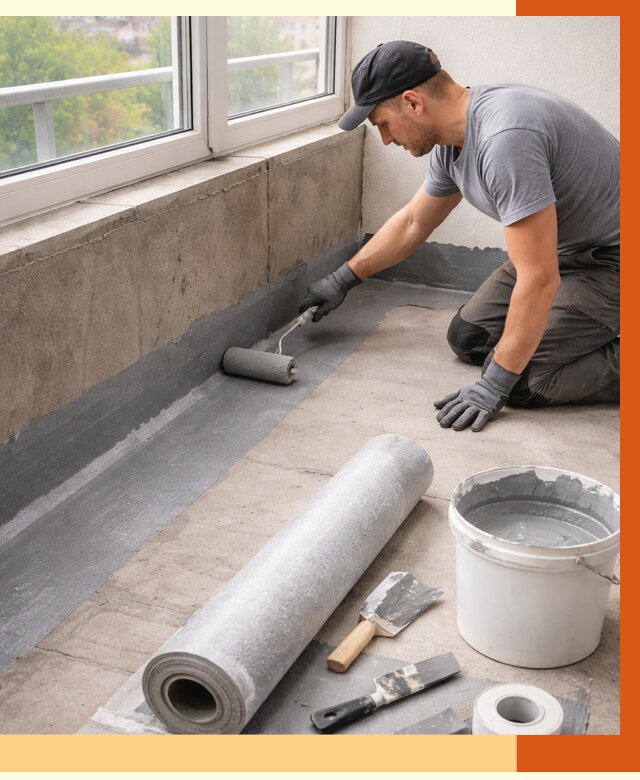 Профессиональная гидроизоляция балкона в Александрове от 4499 руб. | ТепломастерЛкн