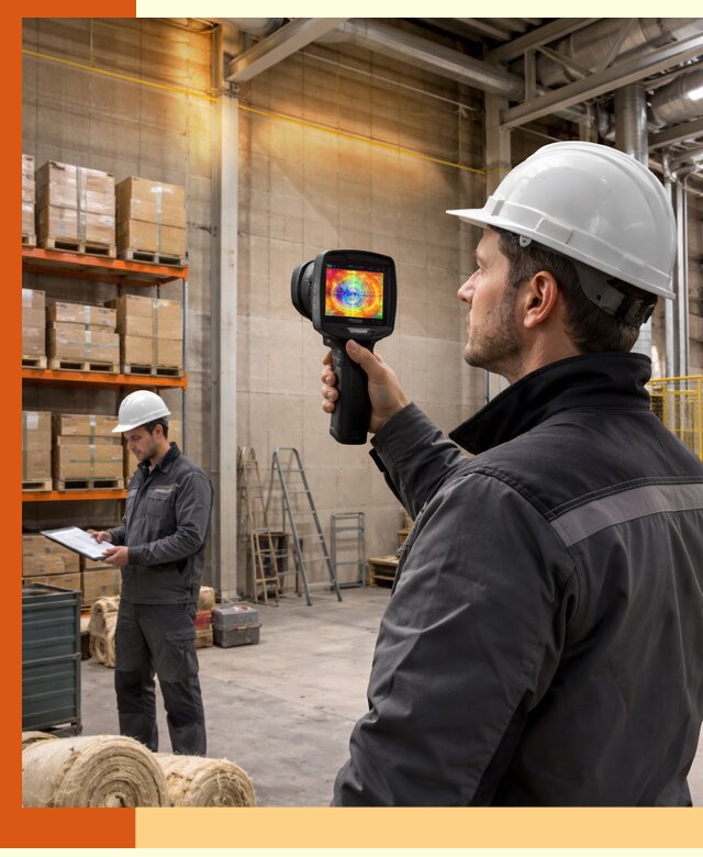 Тепловизионное обследование склада и выявление утечек в Александрове