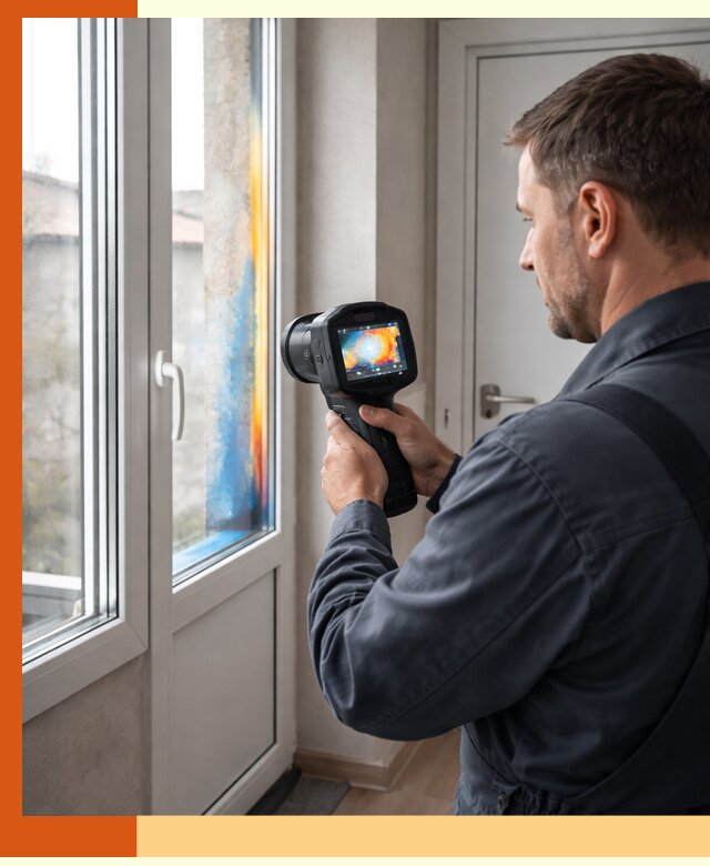 Тепловизионное обследование окон и дверей в Александрове