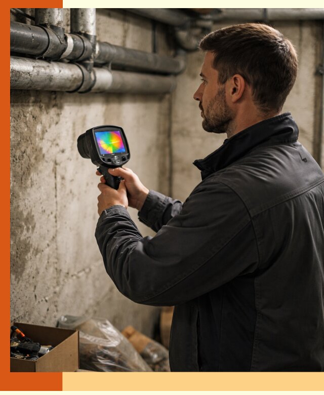 Тепловизионное обследование подвала в Александрове для поиска утечек тепла