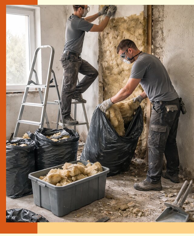 Демонтаж старого утеплителя и вывоз отходов в Александрове