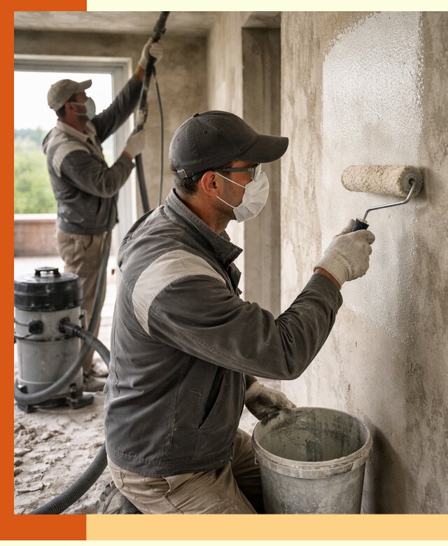 Подготовка поверхности под напыление утеплителя в Александрове