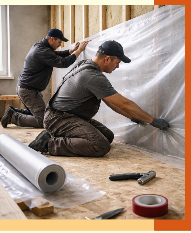 Монтаж пароизоляции в Александрове от 2678 руб. — установка и укладка под ключ | ТепломастерЛкн