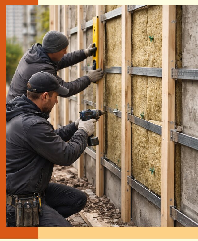 Монтаж обрешетки под утепление зданий и квартир в Александрове
